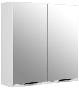 811319 vidaXL Dulap de baie cu oglindă, alb extralucios, 64x20x67 cm