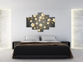 Tablou - Arbust auriu pe fundal negru (150x105 cm)