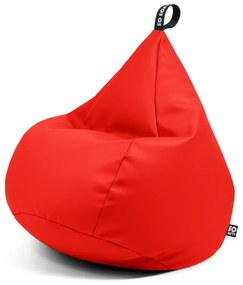 Fotoliu bean bag roșu cu tapițerie din imitație de piele Drop L – So Soft?