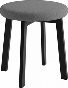 MAZZONI EXPORT Taburet rotund ZOI Gri (Storm 97) / cadru din stejar negru