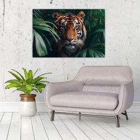 Tablou - Portretul unui tigru în junglă (90x60 cm)