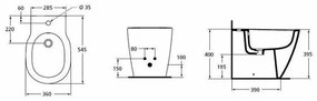 Bideu pe pardoseala BTW Ideal Standard Connect