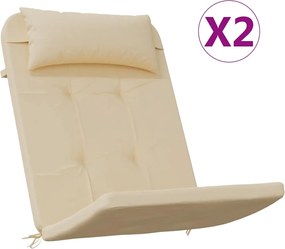 vidaXL Perne pentru scaun Adirondack, 2 buc, bej, textil oxford