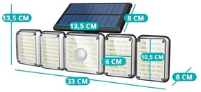 Lampa solara rotativa cu 5 panouri, 300 LED