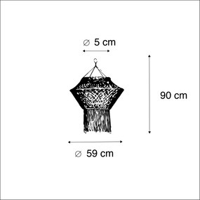 Abajur macrame natural 90 cm