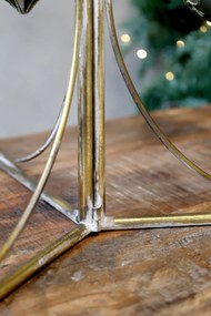 Brad decorativ pentru globuri, din metal, finisaj alamă antichizată, H120 cm
