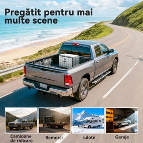 HOMCOM Cutie de Scule din Aluminiu cu Încuietoare și 2 Chei, Box de Depozitare 76L, Rezistentă și Impermeabilă, pentru Pickup Rulote Remorci, 60,9x35,5x40,6cm, Argintiu | Aosom Romania