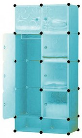 Dulap modular din plastic, un compartiment 35x35x35 cm, Albastru