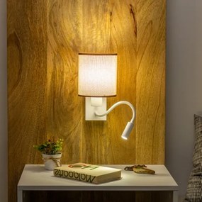 Lampă LED de perete Brilagi NUBILA 1xE27/25W/230V + LED/3W alb/maro