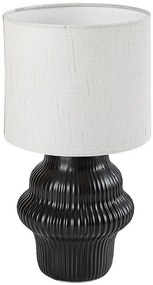Lampa de masa ceramica neagra abajur alb Glimo