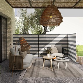 Outsunny Paravan de Plajă Pliabil din Poliester 540x150 cm Gri | Aosom Romania