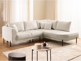 Colțar bej cu tapițerie din chenille (cu colț pe partea dreaptă/în formă de ”L”) Mauris – Ropez