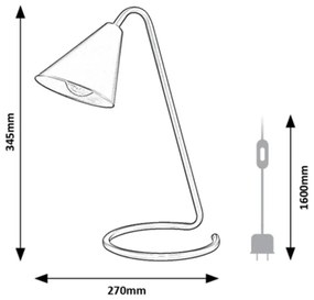 Veioza, lampa de masa design industrial Monty negru