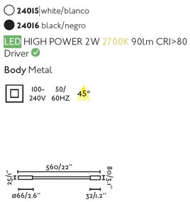 Aplica LED tip reader LED design modern minimalist PIXIE alba