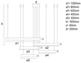 Lustră LED dimabilă pe cablu LED/220W/230V 3000-6500K + telecomandă