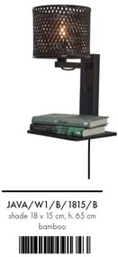 Aplica de perete eco din bambus cu polita Java shelf bl./18x15, bl