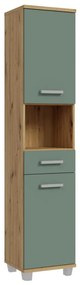 Dulap de baie VENOM, verde/stejar artisan