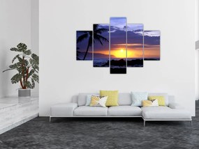 Tablou cu apus de soare deasupra mării (150x105 cm)