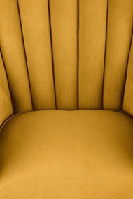 Fotoliu Titan velvet mustariu – H87 cm