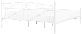 Pat matrimonial 140 cm RANDEZ (metal) (alb) (cu somieră). 1018569