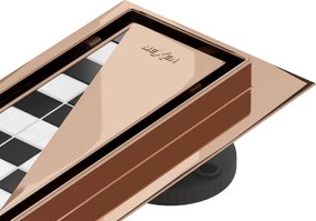 Mexen Flat M13 rigolă liniară 2în1 60 cm, aur roz - 1610060-15