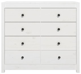 Dulap lateral, alb, 100x40x90 cm, lemn masiv de pin 1, Alb, 100 x 40 x 90 cm