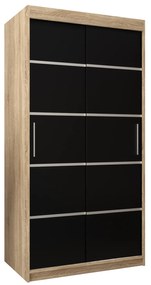 Dulap de haine 120 cm Verika 1 120 (stejar sonoma + negru). 1063696