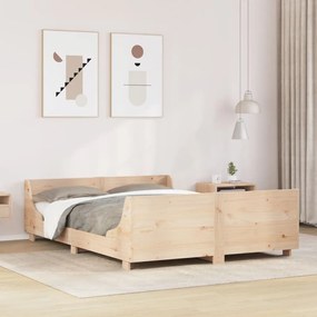 vidaXL Cadru de pat fără saltea, 140x190 cm, lemn masiv de pin