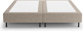 Pat matrimonial bej tapițat fără tăblie 160x200 cm Whale – Micadoni