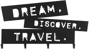 Cuier de perete cu patru cârlige, Dream, Discover, Travel