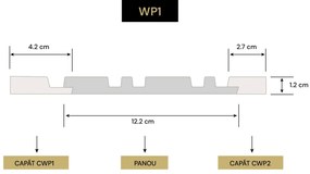 Panou decorativ 3D din polimer rigid, model Riflaj WP1 - 12.2x1.2x270 cm