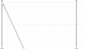 vidaXL Stâlp de gard. Argintiu 10 x 1,5 m (plasă de 50 mm) Oțel