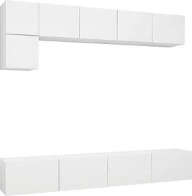 vidaXL Set dulapuri TV, 5 piese, alb, lemn prelucrat