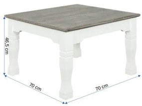 Masa Cafea Cabana, Alb &amp; Antracite, 70 x 70 x 46,5 Cm