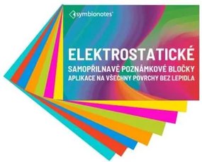 Bloc mic de notițe electrostatic Symbionotes 7 x 10 cm - 100 foi, mix de 7 culori