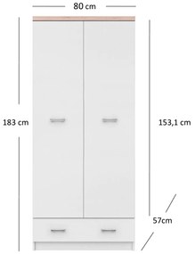 Dulap de haine Tianna (alb). 1053330