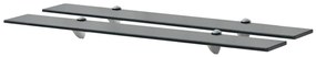 vidaXL Rafturi suspendate, 2 buc., 80 x 20 cm, sticlă, 8 mm