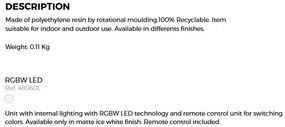 CORP DE ILUMINAT LED RGB DECORATIV VASES LAMPS 60cm
