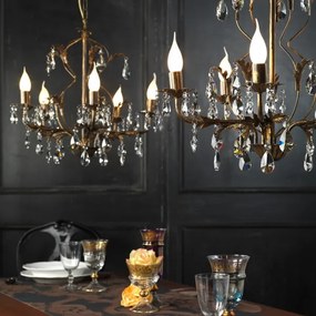 Lustră pe lanț TERESA 5xE14/6W/230V bronz ONLI