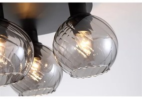 Searchlight 44521SM - Plafonieră RADIANCE, 3 x E27, 60 W, 230 V, Ø 37,5 cm, neagră