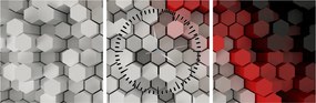 Tablou - 3D hexagoane (cu ceas) (90x30 cm)