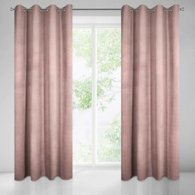 Draperie de culoare roz cu inele de agățat 140 x 250 cm