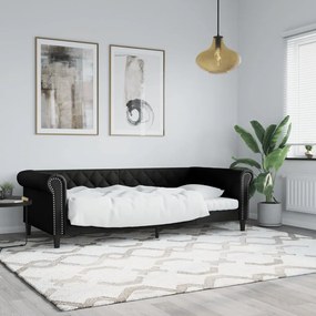 354226 vidaXL Cadru de pat, negru, 90x200 cm, piele ecologică