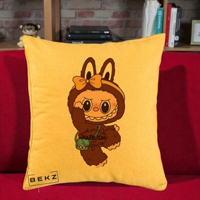 Perna Personalizata Kabuda Maro cu Funda Aurie, 40x40 cm, Galben, Husa Detasabila, Perna Inclusa, BEKZ®