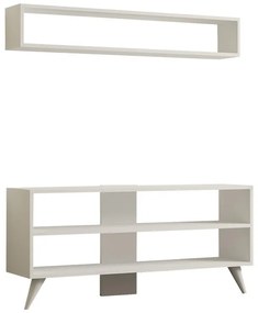 Set mobilier pentru living Prestige, Pako World, Alb, 120x29x50 cm