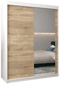 Dulap de haine 150 cm Toki 2 (alb mat + stejar sonoma). 1064988