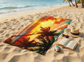 Prosop XXL de plaja cu uscare rapida AURORIA colorat 150 x 210 cm, 100% microfibra
