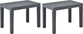 vidaXL Bănci de grădină, 2 buc., antracit, plastic