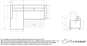 Colțar bej extensibil cu tapițerie din catifea reiată (cu colț pe partea stângă ) Lofty Lilly – Miuform