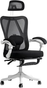Scaun ergonomic OFF 428 negru, multiblock și suport picioare